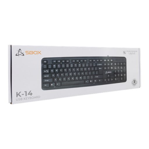 Sbox K-14 HUN USB fekete billentyűzet
