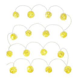   Retlux RXL 248 16 LED/2x AA/meleg fehér rattan golyók karácsonyi gömbfüzér