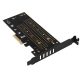   Axagon PCEM2-DC PCI-Express - NVME+NGFF M.2 hűtővel ellátott adapter