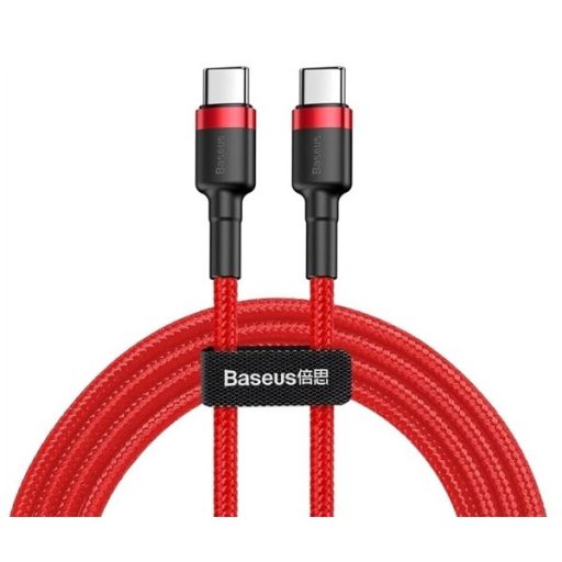 Baseus Cafule Type-C/Type-C PD2.0 60W 20V 3A QC3.0 1m piros töltő és adatkábel