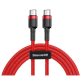   Baseus Cafule Type-C/Type-C PD2.0 60W 20V 3A QC3.0 1m piros töltő és adatkábel