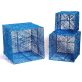   Iris Doboz alakú /1db 20cm, 1db 25cm, 1db 30cm/ kék-ezüst fémdoboz műanyag masnival dekor szett
