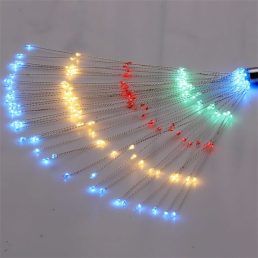   Tűzijáték stílusú fix fényű IPX3 szabványos/több színű/200db LED-es/napelemes fényfüzér, fénydekoráció