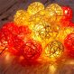   Iris Gömb alakú fonott/rattan/4m/fehér/20db LED-es/3xAA elemes fényfüzér, fénydekoráció