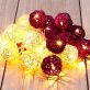   Iris Gömb alakú fonott/rattan/4m/meleg fehér + lila/20db LED-es/3xAA elemes fényfüzér, fénydekoráció