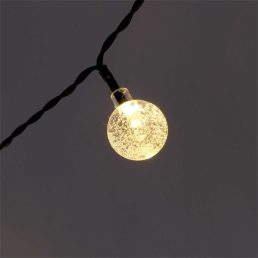   Iris Buborékgömb alakú 23mm/8 programos/6,5m/IPX3 szabványos/meleg fehér/30db LED-es/napelemes fényfüzér, fénydekoráció