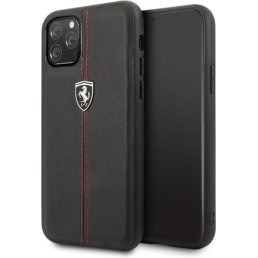   FERRARI GEN iPhone 11 Pro függőlegesen csíkozott fekete kemény bőrtok