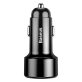   Baseus Magic Series 45W dupla QC USB digitális kijelzős fekete autós töltő