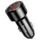   Baseus Magic Series 45W dupla QC USB digitális kijelzős fekete autós töltő