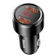   Baseus Magic Series 45W dupla QC USB digitális kijelzős fekete autós töltő