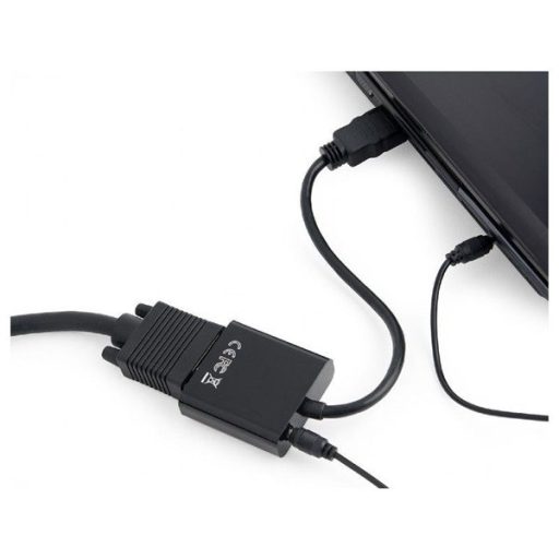 Gembird HDMI v1.4 -VGA adapter + audio port Fekete