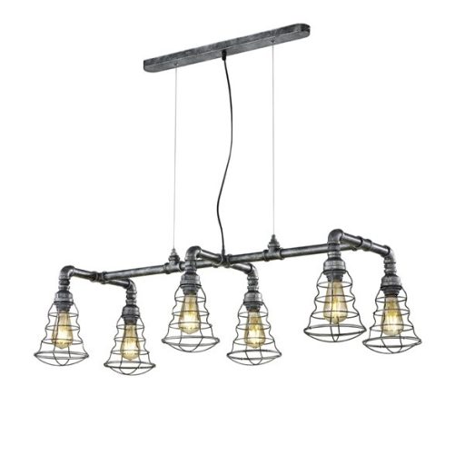 TRIO 307000688 GOTHAM 6 x E27 antik ezüst többágú függeszték