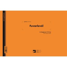   D.GEPJ.17/V/UJ A4 fekvő "Fuvarlevél" tömbös nyomtatvány