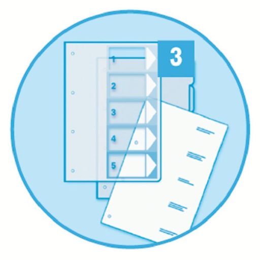Esselte A4 extra széles 1-12 nyomtatható regiszter