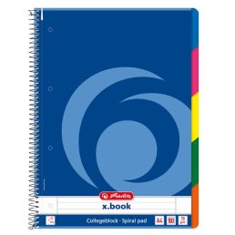   Herlitz College A4 100lapos színregiszteres vonalas spirálfüzet