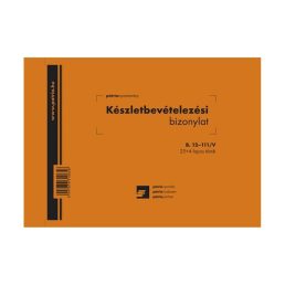   B.12-111/V A5 25x4 fekvő "Készletbevételezési bizonylat" nyomtatvány