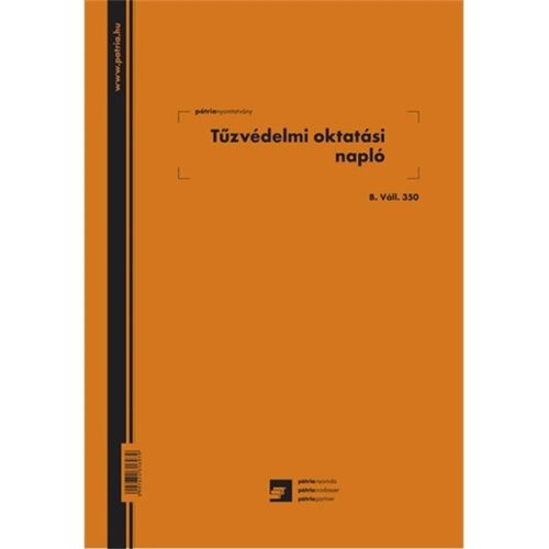 B.VALL.350 A4 álló "Tűzvédelmi oktatási napló" nyomtatvány