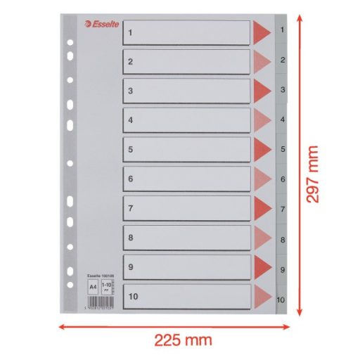 Esselte A4 1-10 műanyag regiszter
