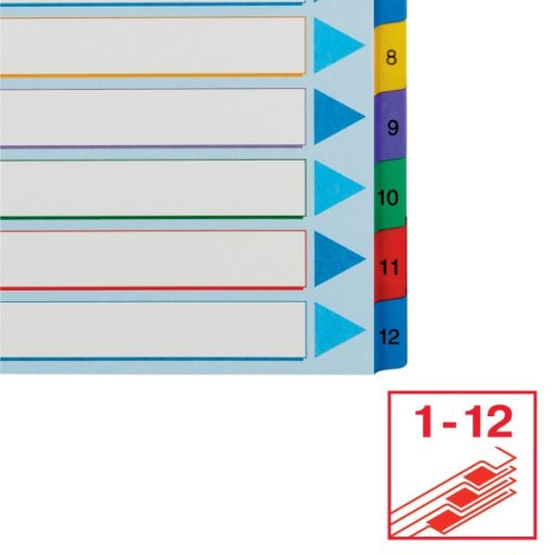 Esselte A4 extra széles 1-12 újraírható regiszter