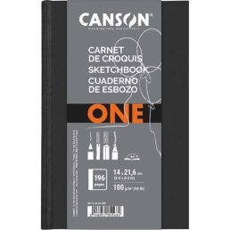   Canson One 14x21,6 cm, álló, 100 g/m2, ragasztott fehér rajzpapírfüzet
