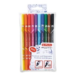   Herlitz my.pen kétvégű 10db-os vegyes színű filctoll készlet