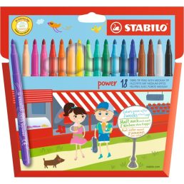   Stabilo power 18db-os vegyes színű vastag filctoll készlet