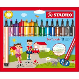   Stabilo Trio Scribbi 14db-os vegyes színű filctoll készlet