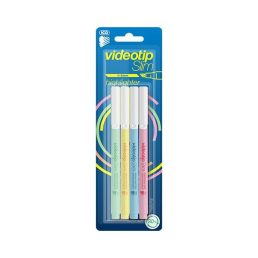   ICO Videotip Slim pasztell 4db-os vegyes színű szövegkiemelő