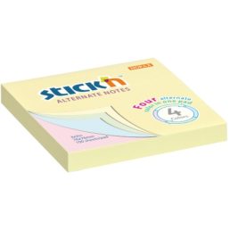   Stick'N 76x76 mm 100 lap 4 színű pasztell öntapadó jegyzettömb