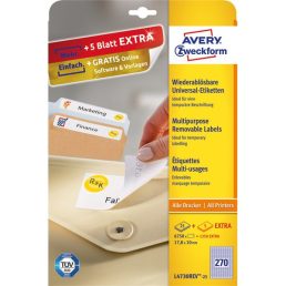   Avery L4730REV-25 17,8x10mm visszaszedhető 8100db-os etikett