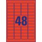 Avery L6038-20 45,7x21,2mm visszaszedhető 960db-os piros etikett