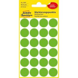   Avery 3597 18mm visszaszedhető 96db-os fűzöld jelölőpont