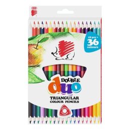   ICO Süni háromszög alakú kétvégű 18/36 színű színes ceruza készlet