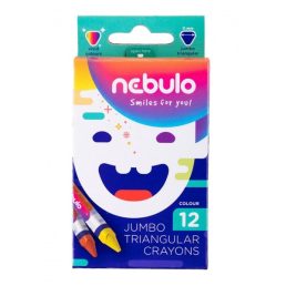   Nebulo Jumbo háromszög alakú 12db-os vegyes színű zsírkréta készlet