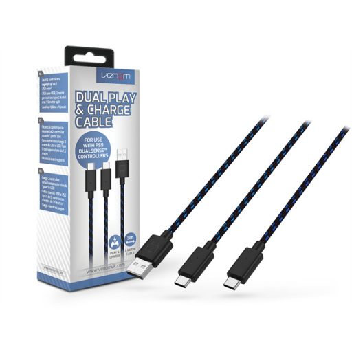 Venom VS5002 Dual Play & Charge 3 m USB Type-C töltőkábel