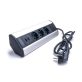   TOO VPS-315-3S IP20, 3x 2P+F, 2x USB-A, ezüst asztalra rögzíthető elosztó