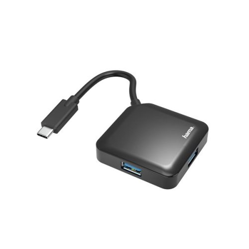 Hama 200112 BUSPOWERED 4 portos fekete USB 3.2 Type-C HUB