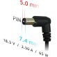 Akyga AK-ND-03 18,5V/3,5A/65W 7,4x5mm HP / Compaq notebook hálózati töltő