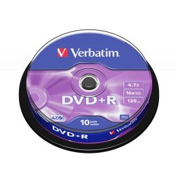  VERBATIM 43498 DVD+R 4,7GB/16x/matt ezüst írható felület/egyszer írható DVD 10db/csomag