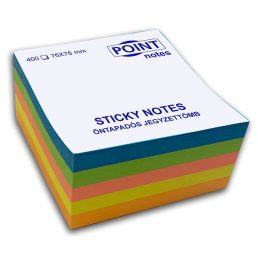   Point Cube 76x76mm 400lapos többféle élénk színű öntapadós jegyzettömb