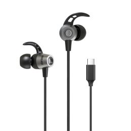   Stansson HE-105-BL USB Type-C fekete mikrofonos fülhallgató
