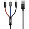 Baseus 3,5A 1,2m USB-A - Lightning/Type-C/MicroUSB tricolor harisnyázott háromágú kábel