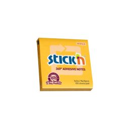   Stick'N 360° 76x76 mm 100 lap narancssárga öntapadó jegyzettömb