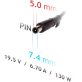 Akyga AK-ND-57 19,5V/6,7A/130W 7,4x5mm + pin DELL notebook hálózati töltő