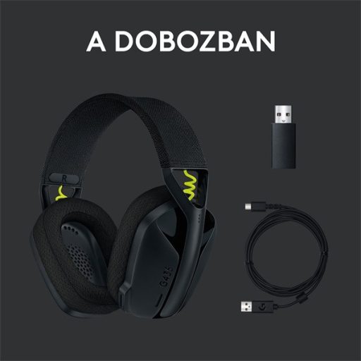 Logitech G435 Lightspeed Wireless fekete gamer headset