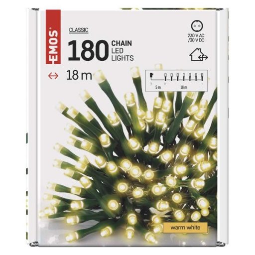 Emos D4AW04 18m/180LED/kül-beltéri/időzítős/meleg fehér karácsonyi LED fényfüzér