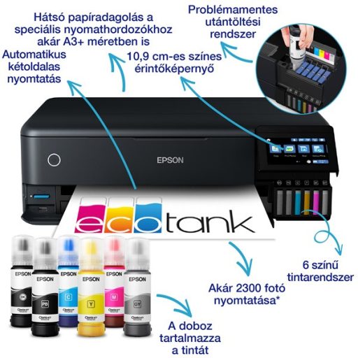 Epson EcoTank L8180 A3+ színes tintasugaras multifunkciós fotónyomtató