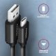   Axagon BUCM-AM10TB Twister USB-C 2.0 - USB-A 0,6 m fekete csavart kábel