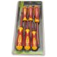   Tracon KSET1000 1000V-ra szigetelt 1×5,5×125mm; 0,8×4×100mm; 0,4×2,5×75mm csillag kombi csavarhúzó készlet