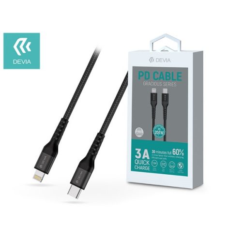 Devia ST350085 Type-C-Lightning 1,5 méter - Devia Gracious Series PD Cable 20W adat- és töltőkábel